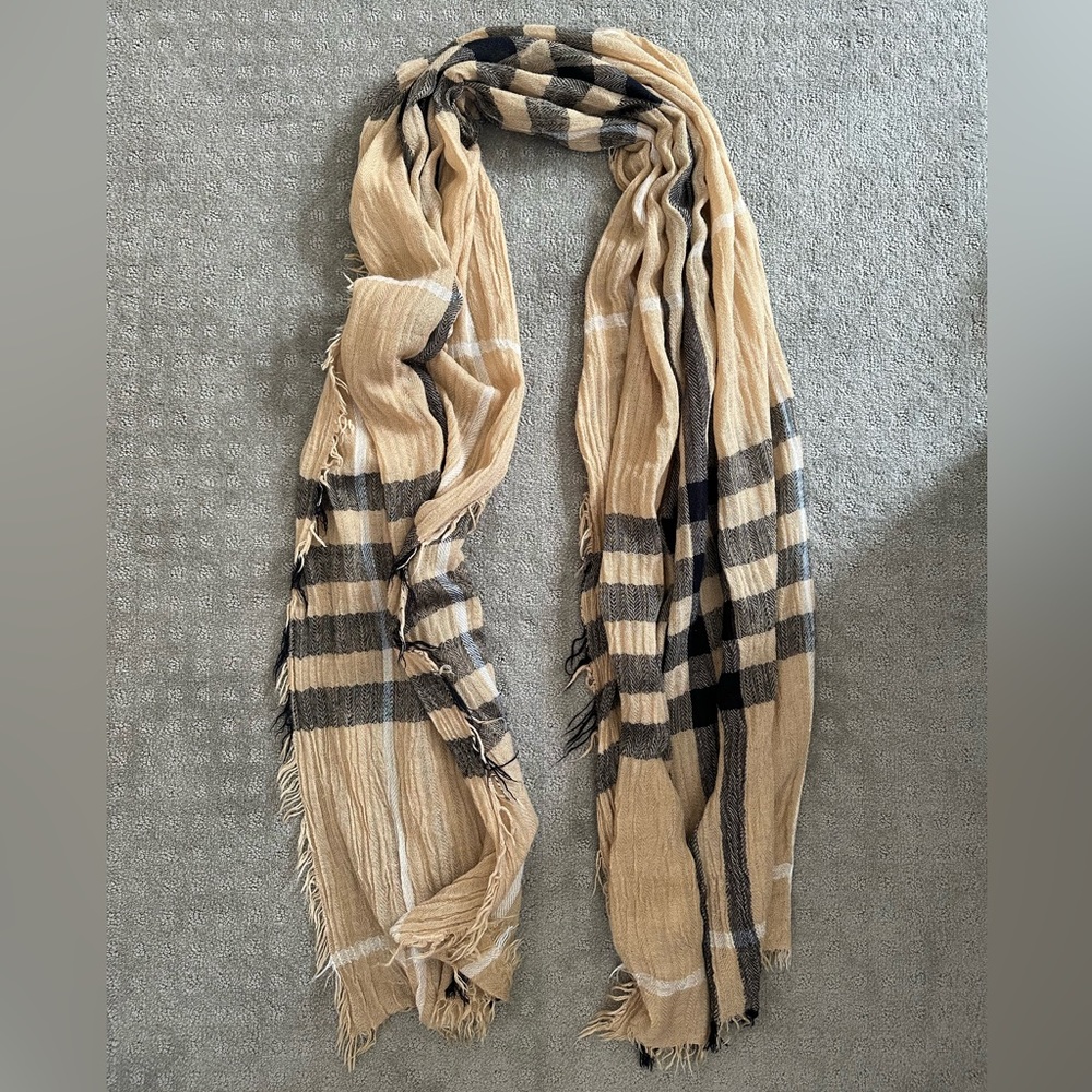 Plaid Textured Scarf